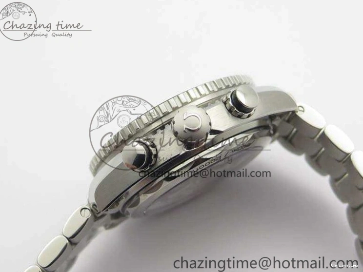 0103 Planet Ocean Master Chrono SS OM 1:1 Best Edition Black Dial On SS Bracelet A9900 V Fashionable 8113